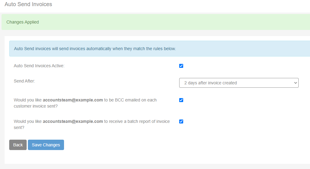 Auto Send Invoices